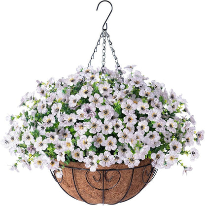 Artificial Daisy Hanging Basket: UV Resistant Faux Fall Flowers