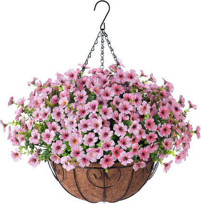 Artificial Daisy Hanging Basket: UV Resistant Faux Fall Flowers