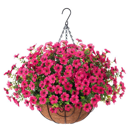 Artificial Daisy Hanging Basket: UV Resistant Faux Fall Flowers