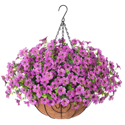 Artificial Daisy Hanging Basket: UV Resistant Faux Fall Flowers